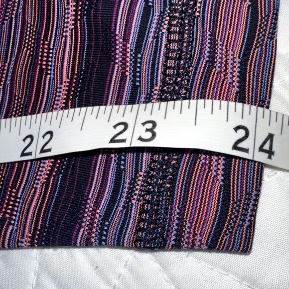 Lululemon Women's Size 10 Multicolor Coral Zipper Pocket Striped Ankle Leggings - Picture 9 of 9